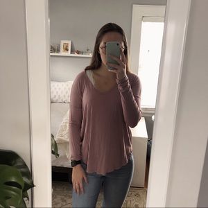 Pink Gap Backless Long Sleeve Tee